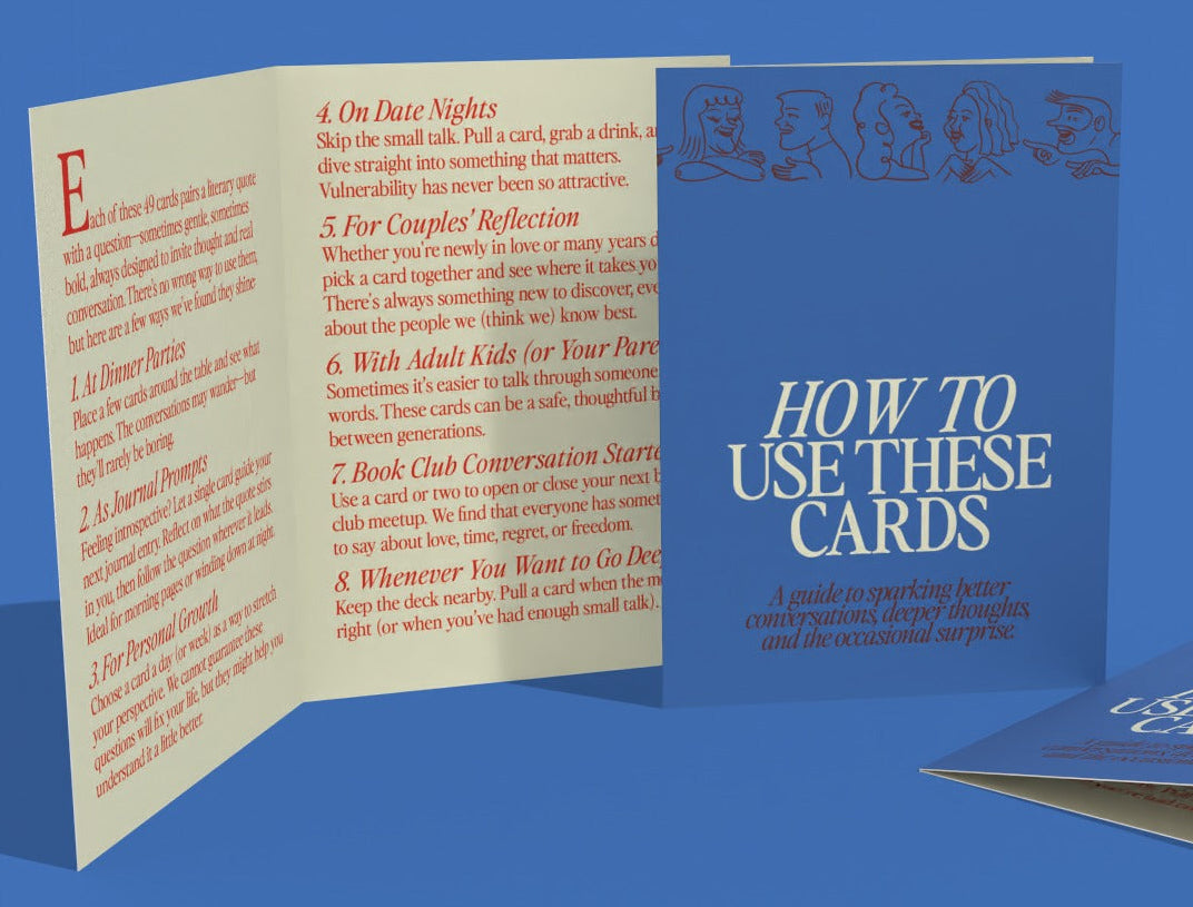 Literary Conversation Cards guide for book lovers and deep conversations
